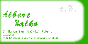 albert walko business card